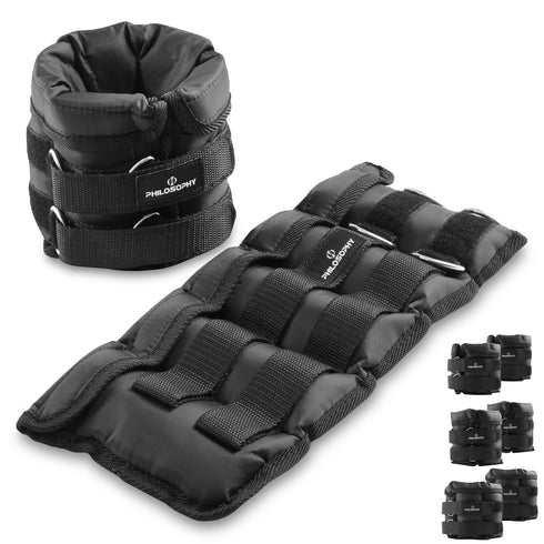 Adjustable Ankle Wrist Weights Pair - Set with Removable Weights